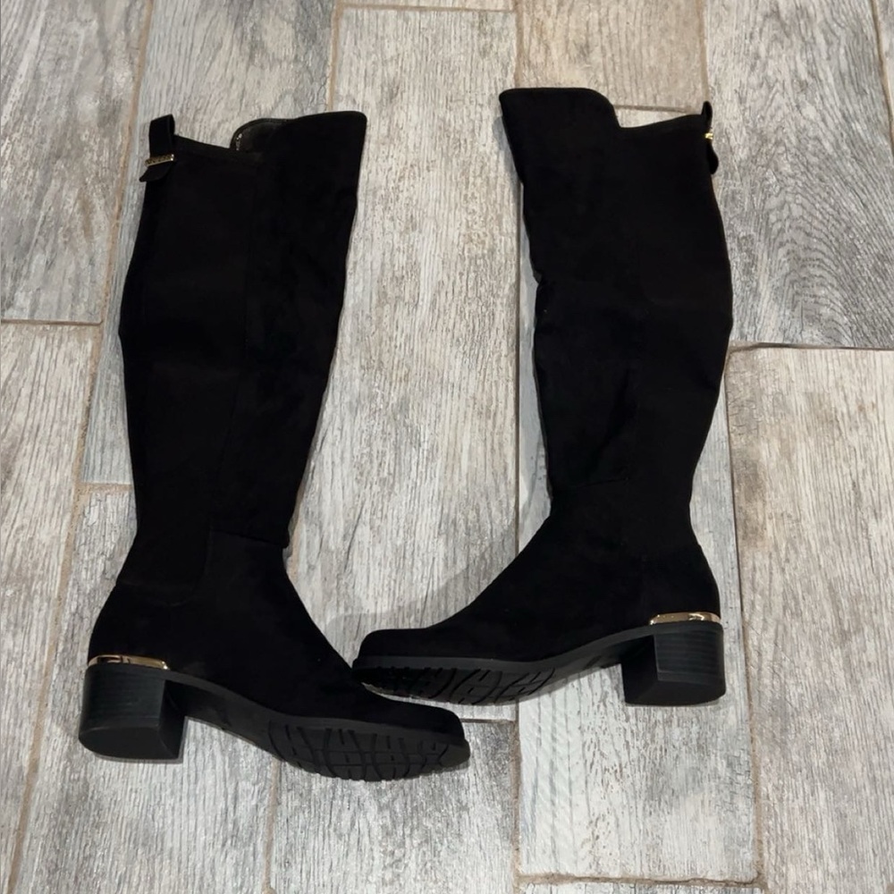 New Guess Black Suede Knee-High Women's Boots